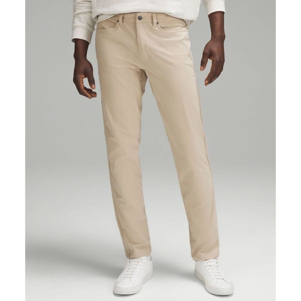 Lululemon ABC Classic Pants Mens 28 Chino Slim Trousers Beige Khaki Stretch Golf